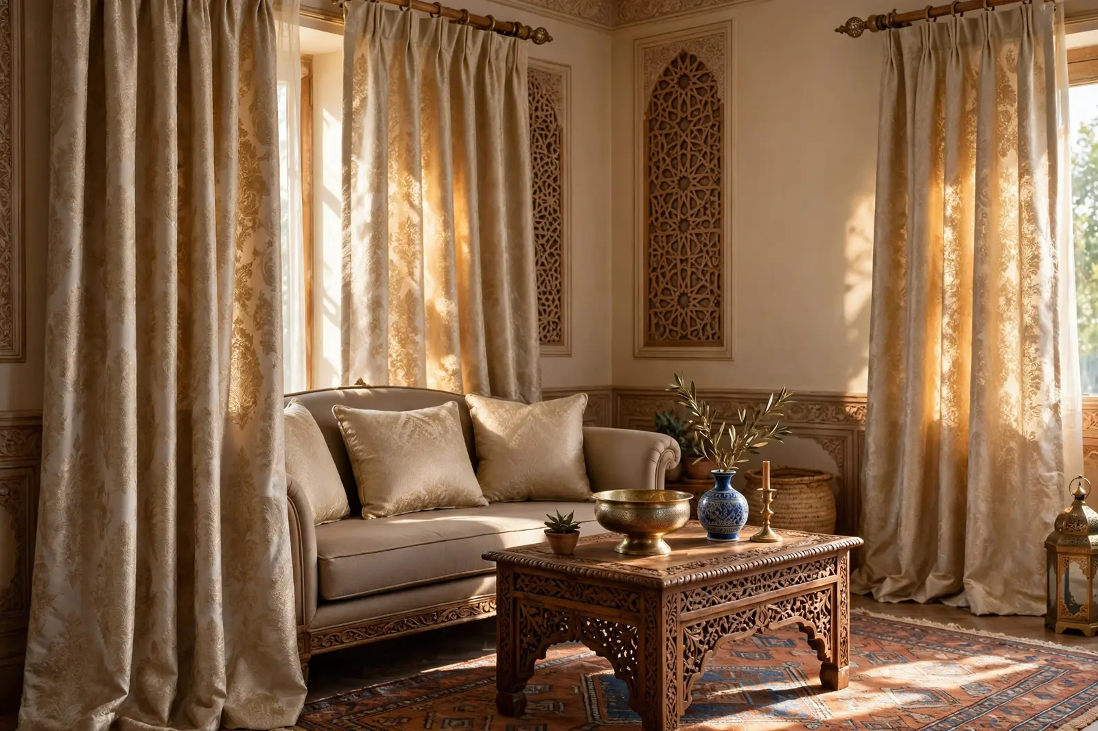 Diwan cushion fabric detail