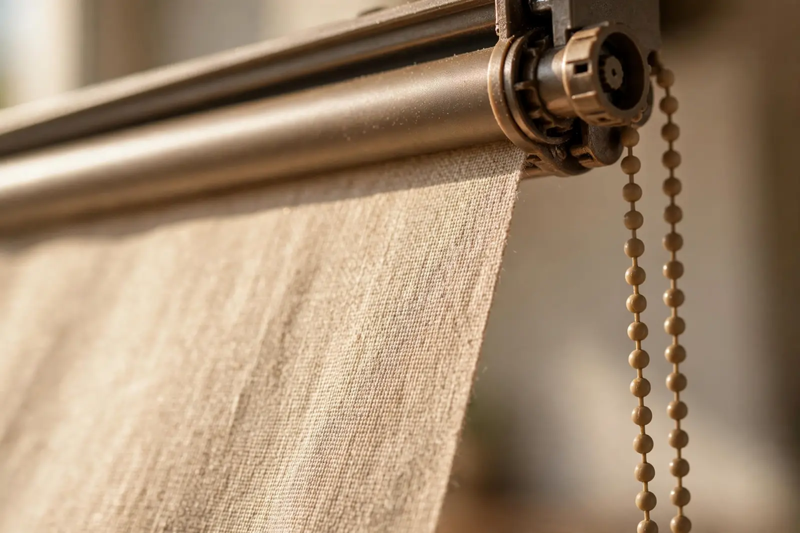Roller blind half raised