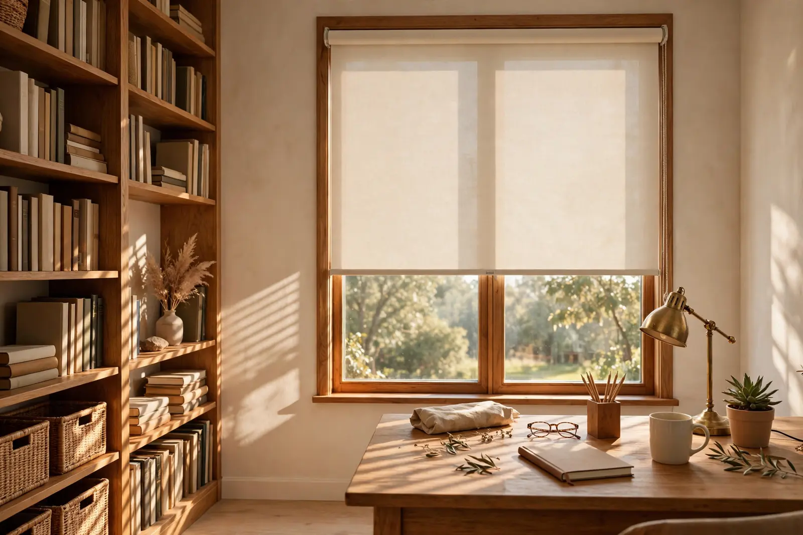 Roller blind mechanism detail